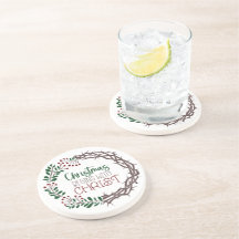 CHRISTMAS BEGINS WITH CHRIST  Stone Coaster