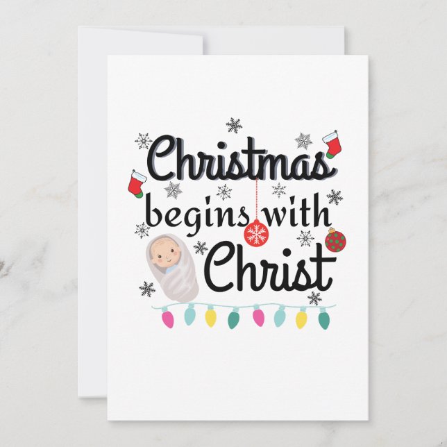 Christmas begins with Christ T-Shirt Invitation (Front)