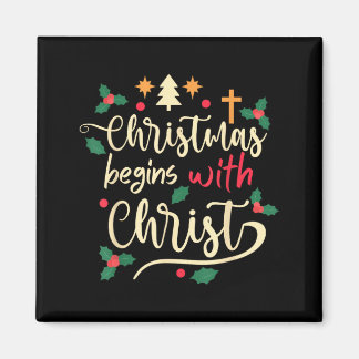 Christmas Begins With Christ Xmas Day Christian Magnet