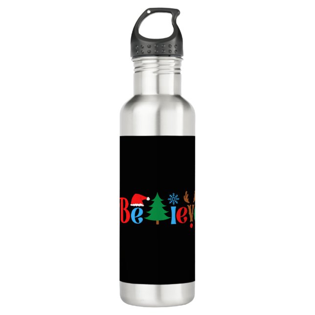 Christmas Believe 710 Ml Water Bottle (Front)