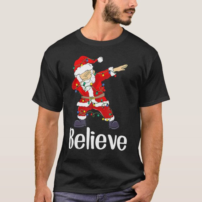 Christmas   Believe Dabbing Santa Claus Kids Boys  T-Shirt (Front)