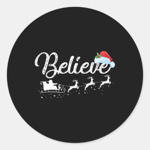 Christmas - Believe in Santa Claus Classic Round Sticker