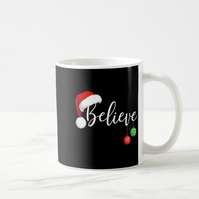 Christmas Believe In Santa Claus Funny Xmas Family Coffee Mug (Right)
