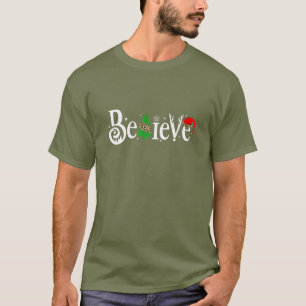 Christmas Believe In Santa Claus Xmas Matching Fam T-Shirt