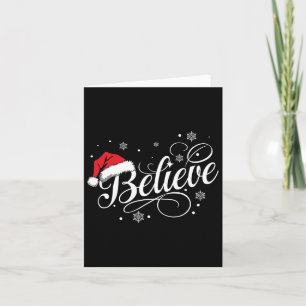 Christmas Believe In Santa Clause Family Matching  Card