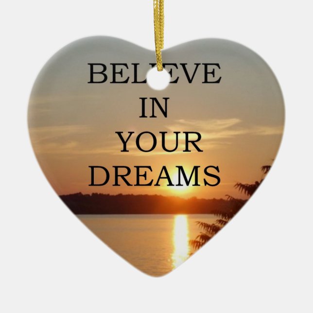 Christmas Believe in your dreams Ceramic Tree Decoration (Front)