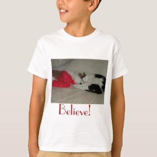 Christmas Believe Kitty Cat T-Shirt