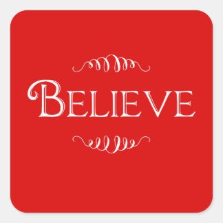 Christmas Believe Red sticker