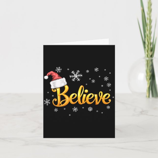Christmas Believe Santa Claus Believe Christmas  Card (Front)