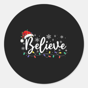 Christmas - Believe Santa Claus Believe Christmas Classic Round Sticker