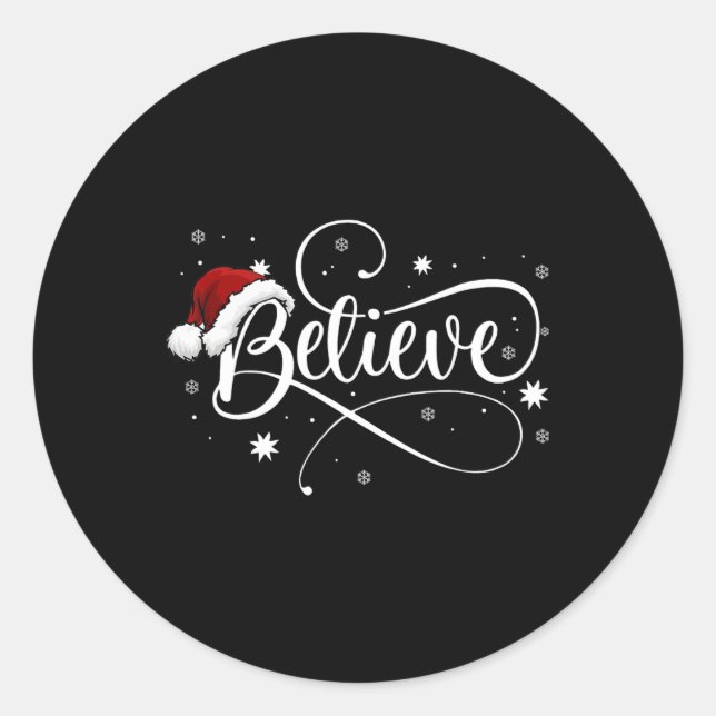 Christmas  - Believe Santa Claus Believe Christmas Classic Round Sticker (Front)
