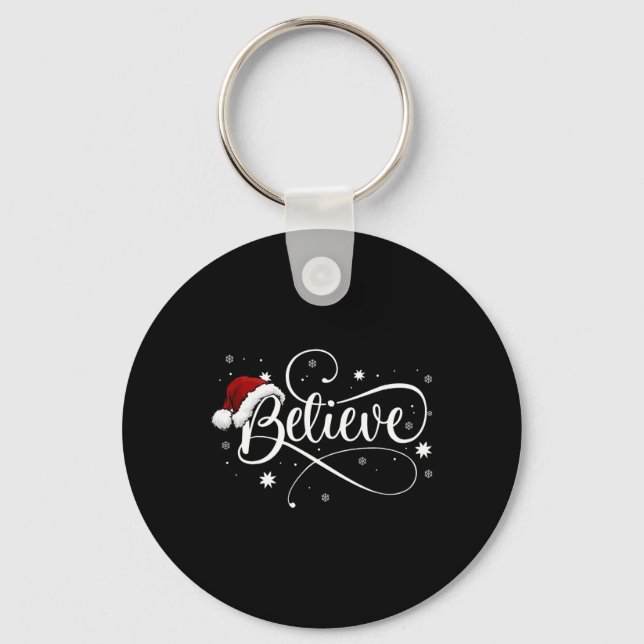 Christmas - Believe Santa Claus Believe Christmas  Key Ring (Front)