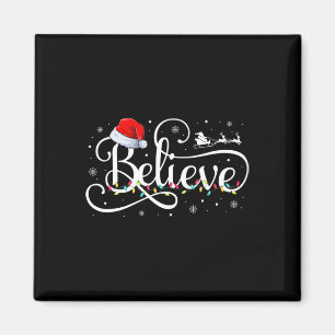 Christmas Believe Santa Claus Funny Family Matchin Magnet
