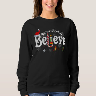 Christmas  Believe Santa Claus  Jesus Christian 1 Sweatshirt