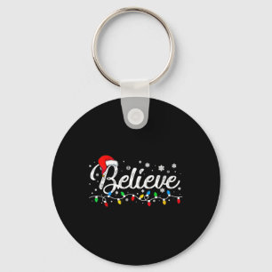 Christmas Believe Santa Claus Xmas Family Men Wome Key Ring
