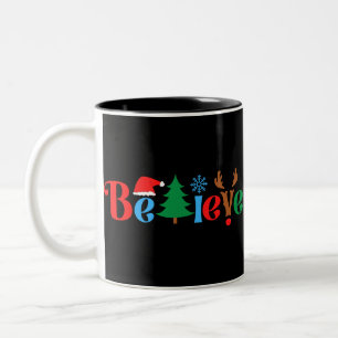 Christmas Believe Two-Tone Coffee Mug