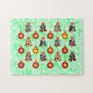 Christmas Bell & Ball Ornaments 6 Photos L-Green Jigsaw Puzzle