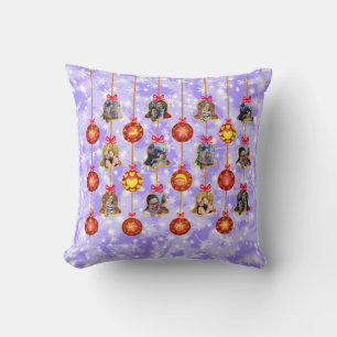 Christmas Bell & Ball Ornaments 6 Photos L-Purple Cushion