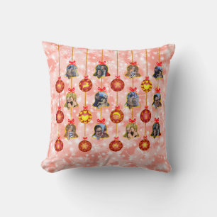 Christmas Bell & Ball Ornaments 6 Photos L-Red, V Cushion