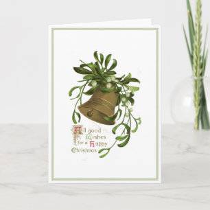 Christmas Bell Mistletoe Vintage Holiday