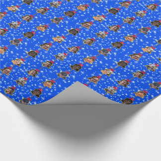 Christmas Bell Ornaments 9 Photos D-blue Wrapping Paper