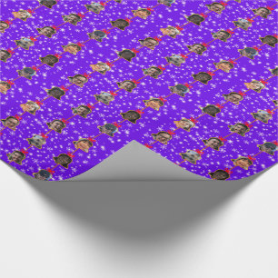 Christmas Bell Ornaments 9 Photos D-Purple Wrapping Paper
