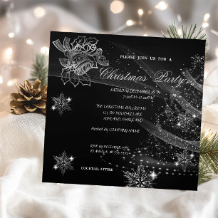 Christmas Bell,Snowflakes,Tree ,Company  Party Invitation