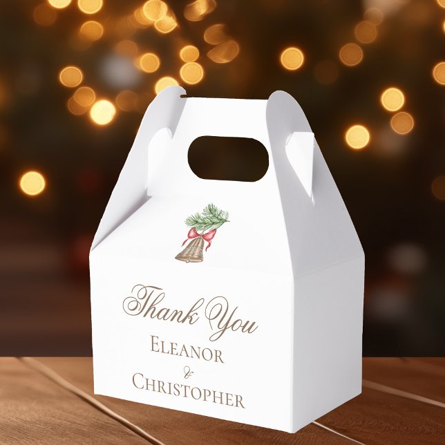 Christmas Bell Wedding Custom Minimalist Favour Box (Creator Uploaded)
