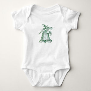Christmas Bell with Holly Baby Bodysuit