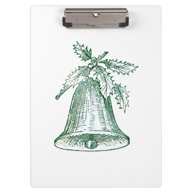 Christmas Bell with Holly Clipboard (Front)