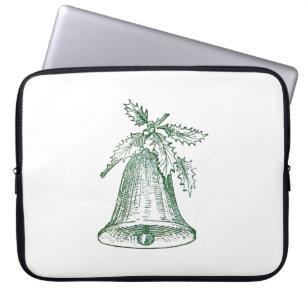 Christmas Bell with Holly Laptop Sleeve