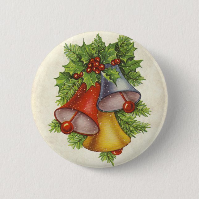 Christmas Bells 6 Cm Round Badge (Front)