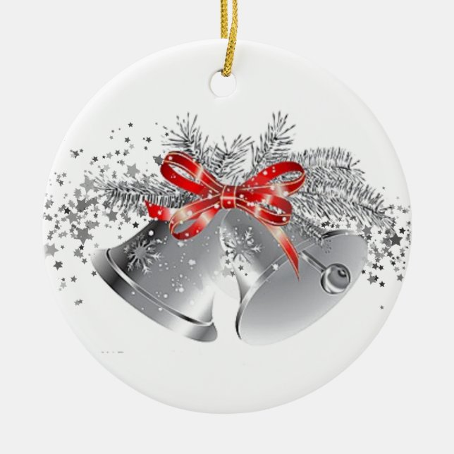 Christmas Bells  Ceramic Ornament (Front)