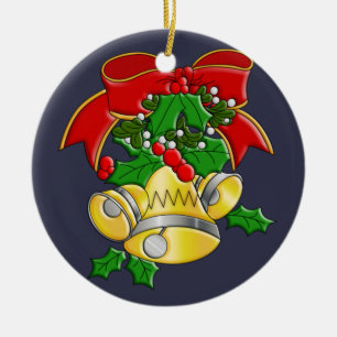 Christmas Bells Ceramic Ornament