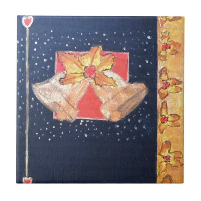 Christmas Bells Ceramic Tile (Front)