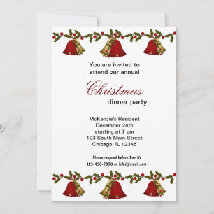 Christmas Bells dinner Invitation