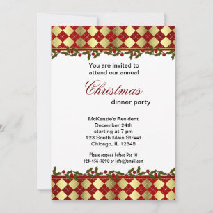 Christmas Bells dinner Invitation