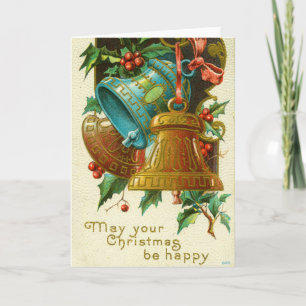 Christmas Bells, Festive Vintage Greeting Card