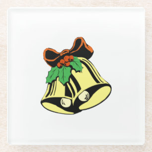 Christmas Bells Glass Coaster / Trivet