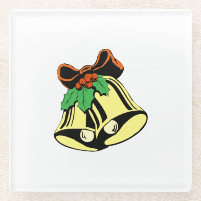 Christmas Bells Glass Coaster / Trivet (Front)