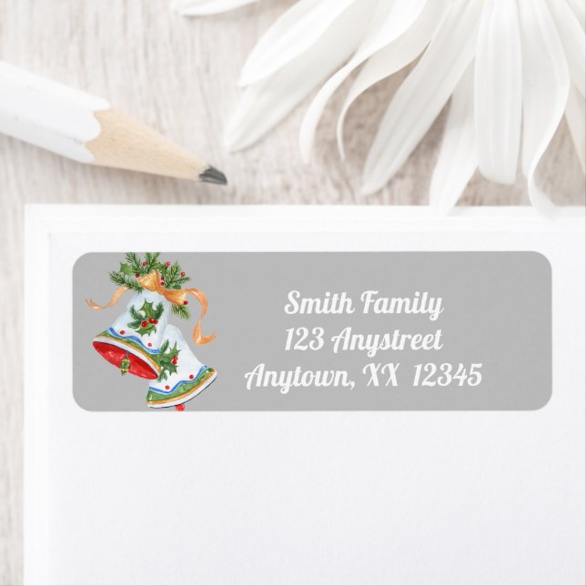 Christmas Bells Holiday Return Address Label (Insitu)