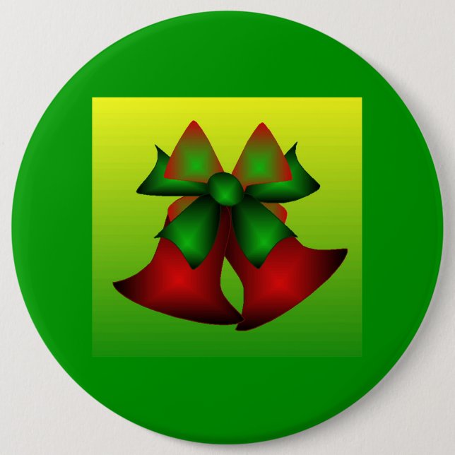 Christmas Bells I 6 Cm Round Badge (Front)