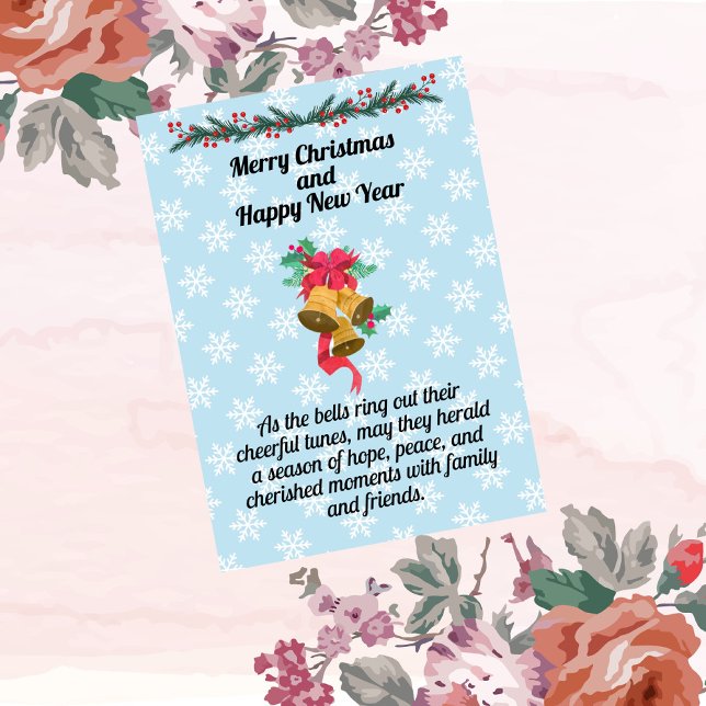 Christmas Bells on light blue background Card (Creator Uploaded)