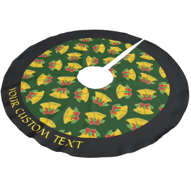 Christmas Bells Pattern Brushed Polyester Tree Skirt (Angled)