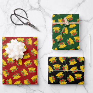 Christmas Bells Pattern Wrapping Paper Sheet