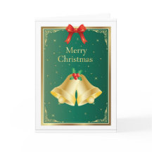 Christmas Bells Red Bow Stars and Holly