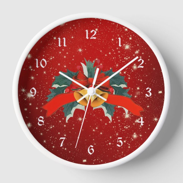 Christmas Bells, red twinkle, Clock (Front)