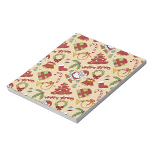 Christmas bells,tree and santa claus notepad