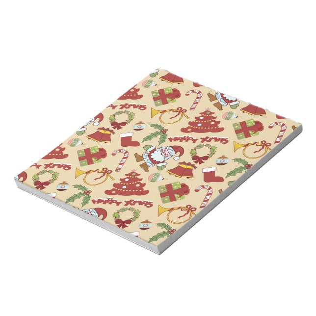 Christmas bells,tree and santa claus notepad (Rotated)