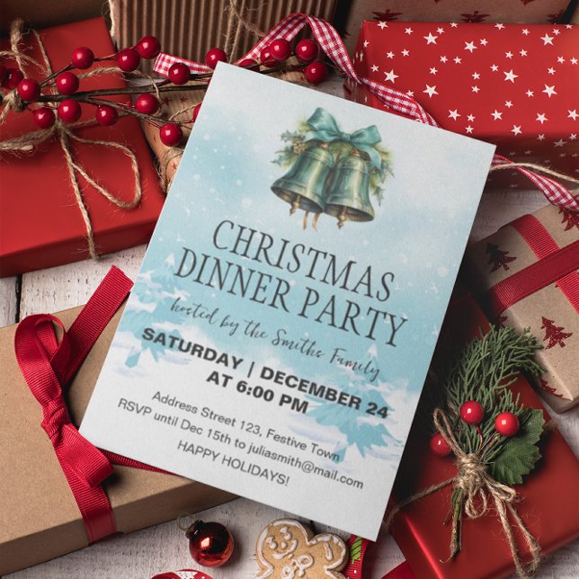 Christmas Bells Winter Background Invitation (Creator Uploaded)